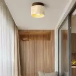 Wiktora Natural Cylindrical Travertine Wooden Ceiling Light