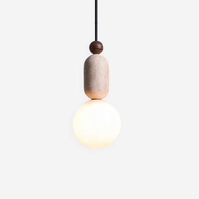 Nathanael Modern Travertine Three Ring Pendant Light Nathanael Modern Travertine Three Ring Pendant Light