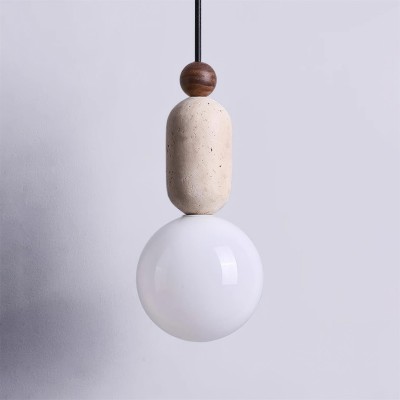 Nathanael Modern Travertine Three Ring Pendant Light Nathanael Modern Travertine Three Ring Pendant Light