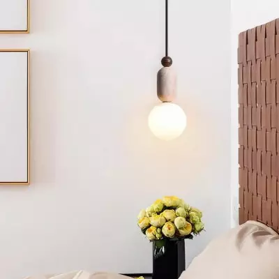 Nathanael Modern Travertine Three Ring Pendant Light Nathanael Modern Travertine Three Ring Pendant Light