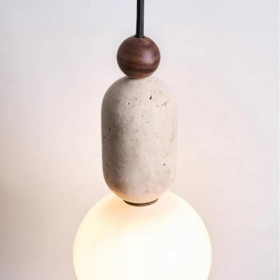 Nathanael Modern Travertine Three Ring Pendant Light Nathanael Modern Travertine Three Ring Pendant Light