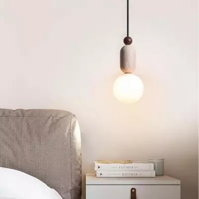 Nathanael Modern Travertine Three Ring Pendant Light Nathanael Modern Travertine Three Ring Pendant Light