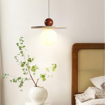 Jeremiah Cream Style Flying Disc Travertine Pendant Light Jeremiah Cream Style Flying Disc Travertine Pendant Light