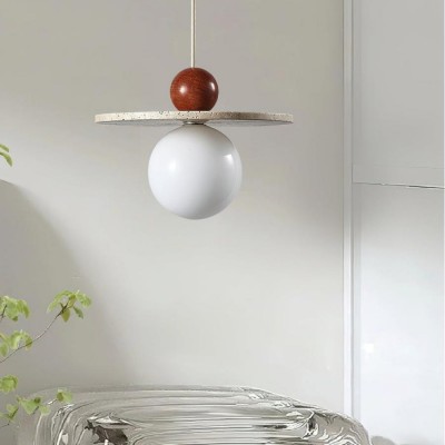 Jeremiah Cream Style Flying Disc Travertine Pendant Light Jeremiah Cream Style Flying Disc Travertine Pendant Light