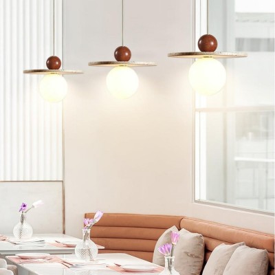 Jeremiah Cream Style Flying Disc Travertine Pendant Light Jeremiah Cream Style Flying Disc Travertine Pendant Light