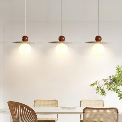 Jeremiah Cream Style Flying Disc Travertine Pendant Light Jeremiah Cream Style Flying Disc Travertine Pendant Light