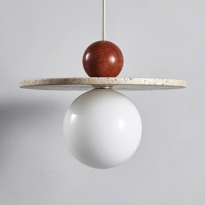 Jeremiah Cream Style Flying Disc Travertine Pendant Light Jeremiah Cream Style Flying Disc Travertine Pendant Light