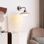 Habakkuk Farmhouse Disc Travertine Wall Sconce