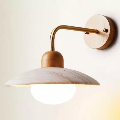 Habakkuk Farmhouse Disc Travertine Wall Sconce Habakkuk Farmhouse Disc Travertine Wall Sconce