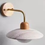 Habakkuk Farmhouse Disc Travertine Wall Sconce