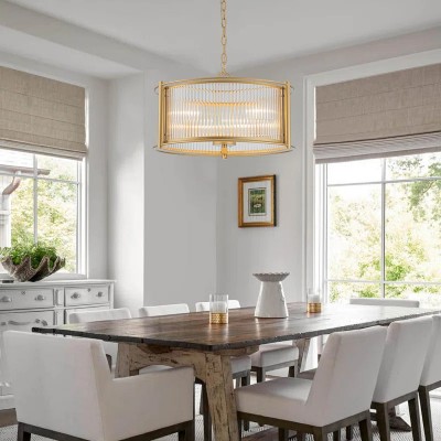 Tycho Modern Fluted Glass Drum Pendant Tycho Modern Fluted Glass Drum Pendant