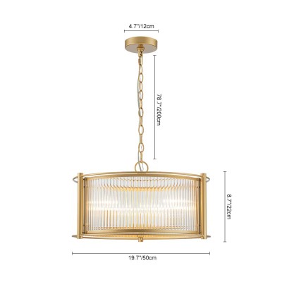 Tycho Modern Fluted Glass Drum Pendant Tycho Modern Fluted Glass Drum Pendant