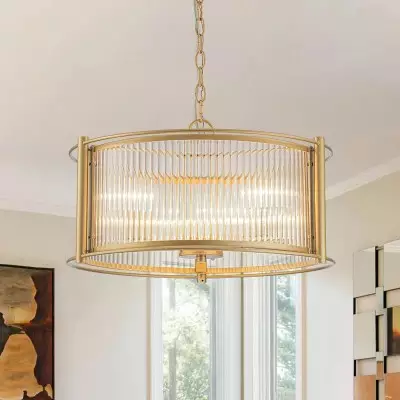 Tycho Modern Fluted Glass Drum Pendant Tycho Modern Fluted Glass Drum Pendant