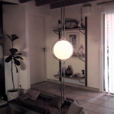 Alexandra Stylish White Acrylic Ball Floor To Ceiling Lamp