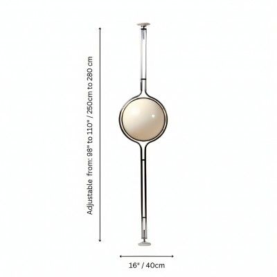Alexandra Stylish White Acrylic Ball Floor To Ceiling Lamp