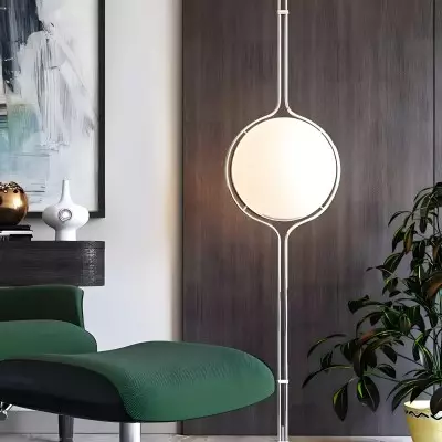 Alexandra Stylish White Acrylic Ball Floor To Ceiling Lamp Alexandra Stylish White Acrylic Ball Floor To Ceiling Lamp