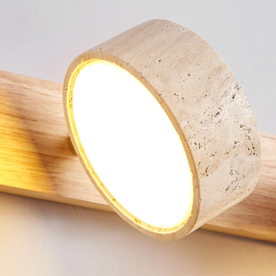 Benjamin Rustic Adjustable Travertine Wood Led Vanity Sconce Benjamin Rustic Adjustable Travertine Wood Led Vanity Sconce
