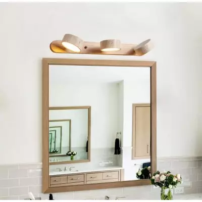 Benjamin Rustic Adjustable Travertine Wood Led Vanity Sconce Benjamin Rustic Adjustable Travertine Wood Led Vanity Sconce