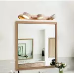 Benjamin Rustic Adjustable Travertine Wood Led Vanity Sconce