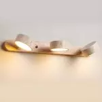 Benjamin Rustic Adjustable Travertine Wood Led Vanity Sconce