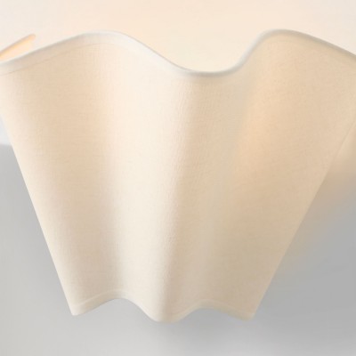 Charlotte Farmhouse Ivory Linen Scalloped Sconce Charlotte Farmhouse Ivory Linen Scalloped Sconce
