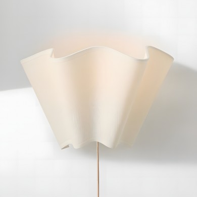 Charlotte Farmhouse Ivory Linen Scalloped Sconce