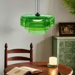 Zaire Bowl Shaped Layer Stained Glass Pendant Light