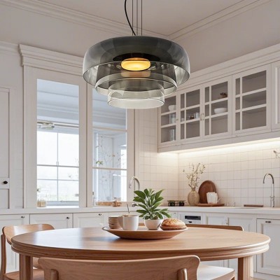 Zaire Bowl Shaped Layer Stained Glass Pendant Light Zaire Bowl Shaped Layer Stained Glass Pendant Light