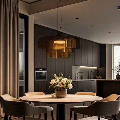 Zaire Bowl Shaped Layer Stained Glass Pendant Light Zaire Bowl Shaped Layer Stained Glass Pendant Light