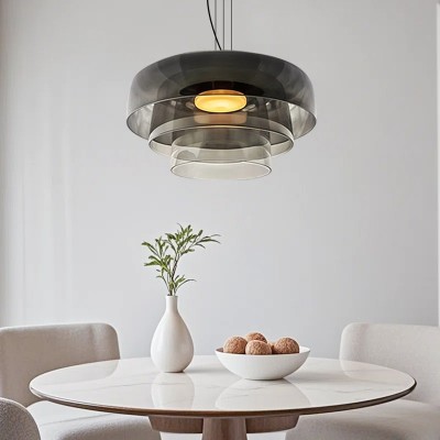 Zaire Bowl Shaped Layer Stained Glass Pendant Light Zaire Bowl Shaped Layer Stained Glass Pendant Light