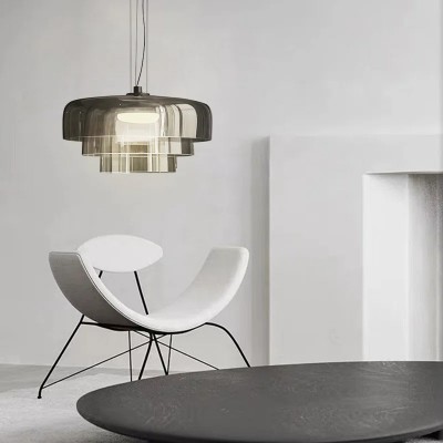 Zaire Bowl Shaped Layer Stained Glass Pendant Light Zaire Bowl Shaped Layer Stained Glass Pendant Light