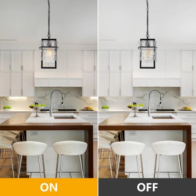Georgeann Black Water Ripple Glass Rectangle Pendant Light Georgeann Black Water Ripple Glass Rectangle Pendant Light