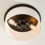 Lionell Farmhouse Milk Glass Round Flush Mount Ceiling Light Lionell Farmhouse Milk Glass Round Flush Mount Ceiling Light