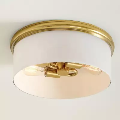 Lionell Farmhouse Milk Glass Round Flush Mount Ceiling Light Lionell Farmhouse Milk Glass Round Flush Mount Ceiling Light