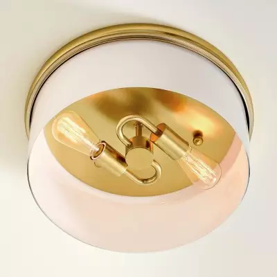 Lionell Farmhouse Milk Glass Round Flush Mount Ceiling Light Lionell Farmhouse Milk Glass Round Flush Mount Ceiling Light