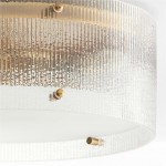 Gregory Rustic Brass Fluted Glass Round Flush Mount Ceiling Light Gregory Rustic Brass Fluted Glass Round Flush Mount Ceiling Light