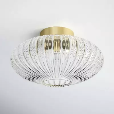 Ewan Modern Ribbed Glass Flush Mount Ceiling Light Ewan Modern Ribbed Glass Flush Mount Ceiling Light