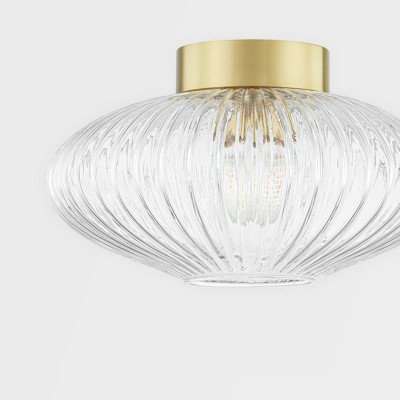 Ewan Modern Ribbed Glass Flush Mount Ceiling Light Ewan Modern Ribbed Glass Flush Mount Ceiling Light