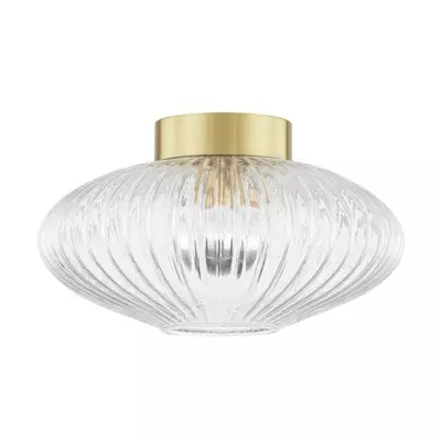 Ewan Modern Ribbed Glass Flush Mount Ceiling Light Ewan Modern Ribbed Glass Flush Mount Ceiling Light