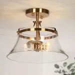 Jovie Vintage Ribbed Glass Semi-Flush Mount