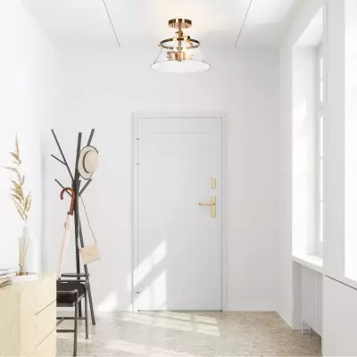 Lior Vintage Industrial Semi Flush Mount Ceiling Light Lior Vintage Industrial Semi Flush Mount Ceiling Light