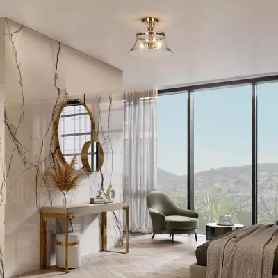 Lior Vintage Industrial Semi Flush Mount Ceiling Light Lior Vintage Industrial Semi Flush Mount Ceiling Light