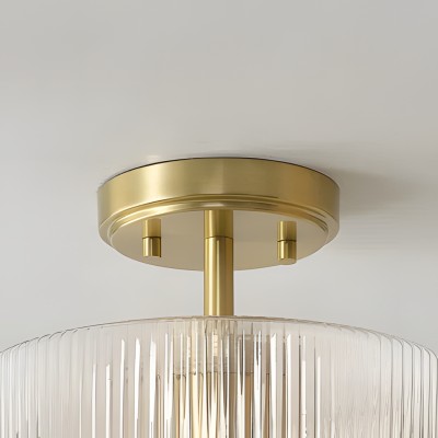 Finnda Farmhouse Ribbed Glass Semi Flush Ceiling