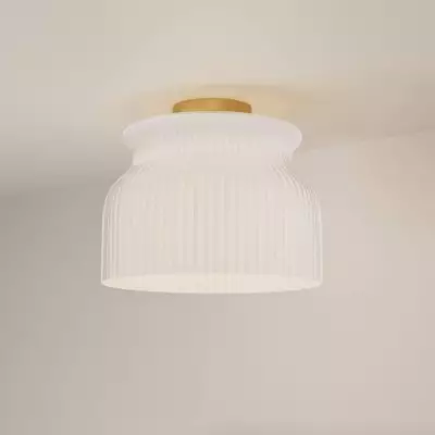 Jovie Vintage Ribbed Glass Semi-Flush Mount Jovie Vintage Ribbed Glass Semi-Flush Mount