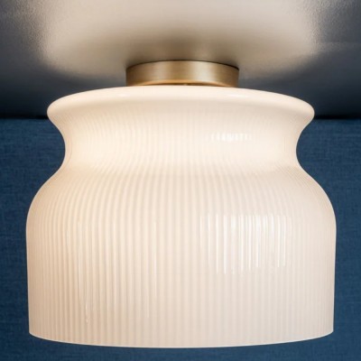 Jovie Vintage Ribbed Glass Semi-Flush Mount Jovie Vintage Ribbed Glass Semi-Flush Mount