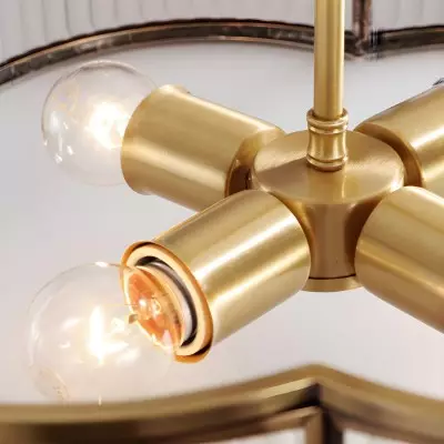 Marcela Traditional Brass Flower Ribbed Glass Ceiling Light Marcela Traditional Brass Flower Ribbed Glass Ceiling Light