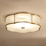 Marcela Traditional Brass Flower Ribbed Glass Ceiling Light Marcela Traditional Brass Flower Ribbed Glass Ceiling Light