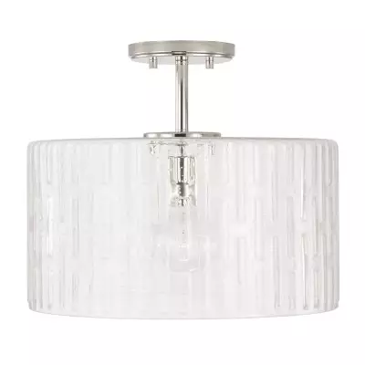 Oliverio Farmhouse Embossed Seeded Glass Ceiling Light Oliverio Farmhouse Embossed Seeded Glass Ceiling Light