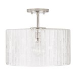 Oliverio Farmhouse Embossed Seeded Glass Ceiling Light Oliverio Farmhouse Embossed Seeded Glass Ceiling Light