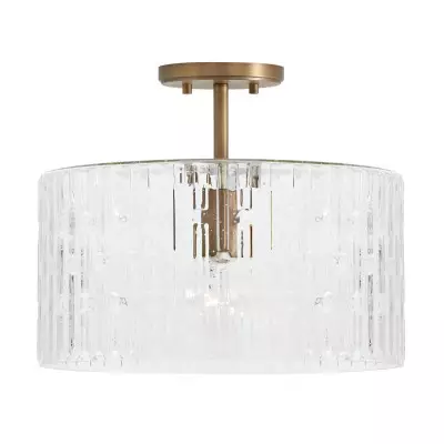 Oliverio Farmhouse Embossed Seeded Glass Ceiling Light Oliverio Farmhouse Embossed Seeded Glass Ceiling Light